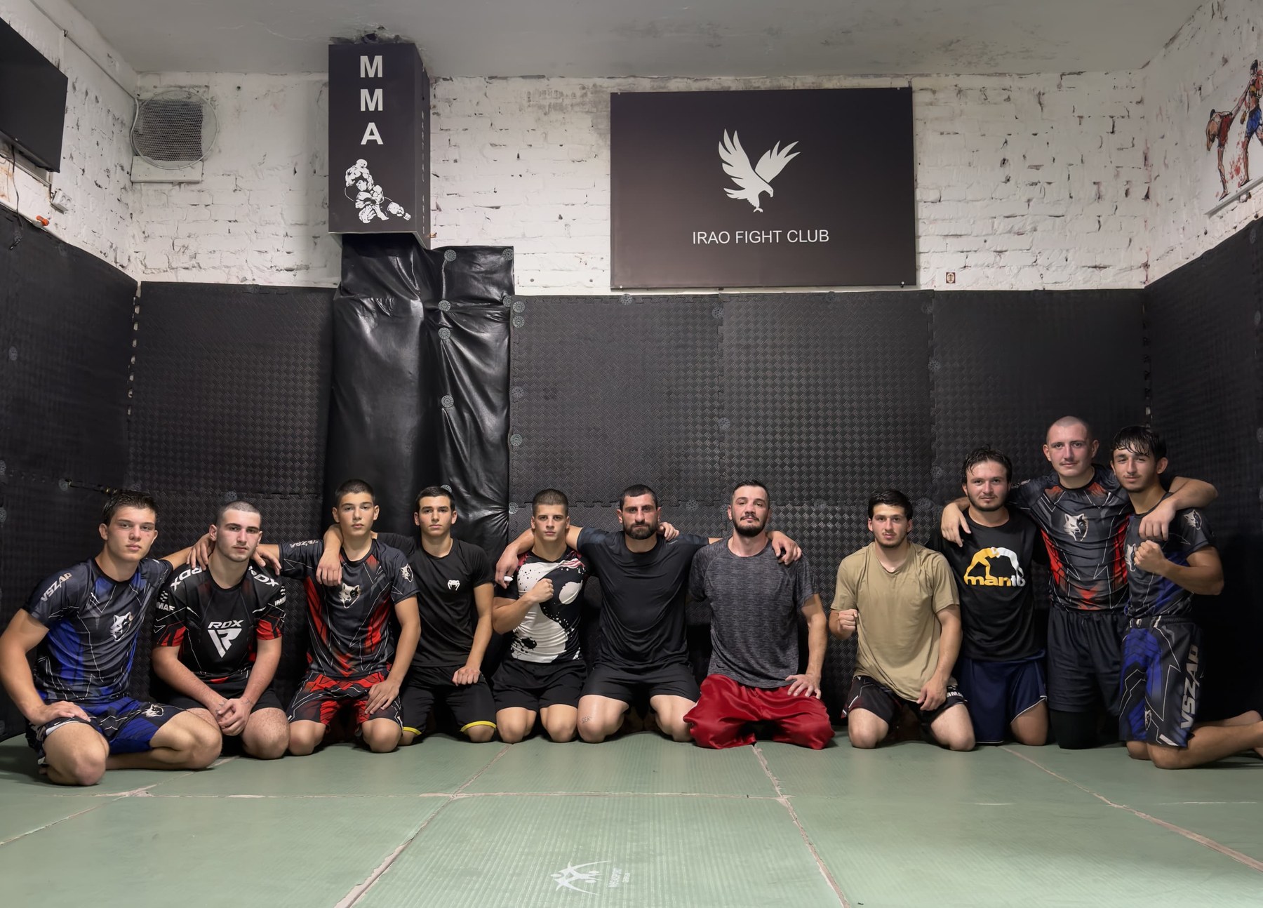 The IRAO Fight Club team with coach Beka Giorgadze